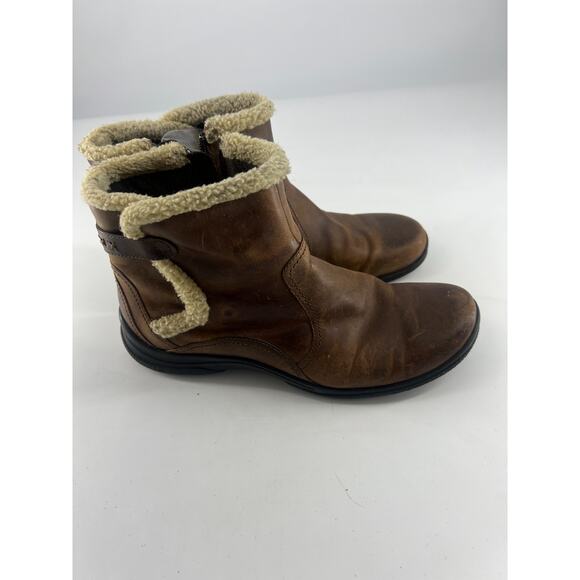 Clarks Ankle Boots Womens Size 11 M Brown Leather Size Zip Comfort Boho - Picture 2 of 8